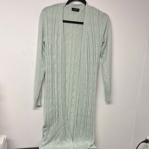 Mint Green Cable Knit Cardigan Sweater XS